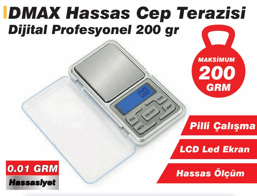 DMAX DMX4217 HASSAS MUTFAK TARTISI (200 GR KADAR ÖLÇER)